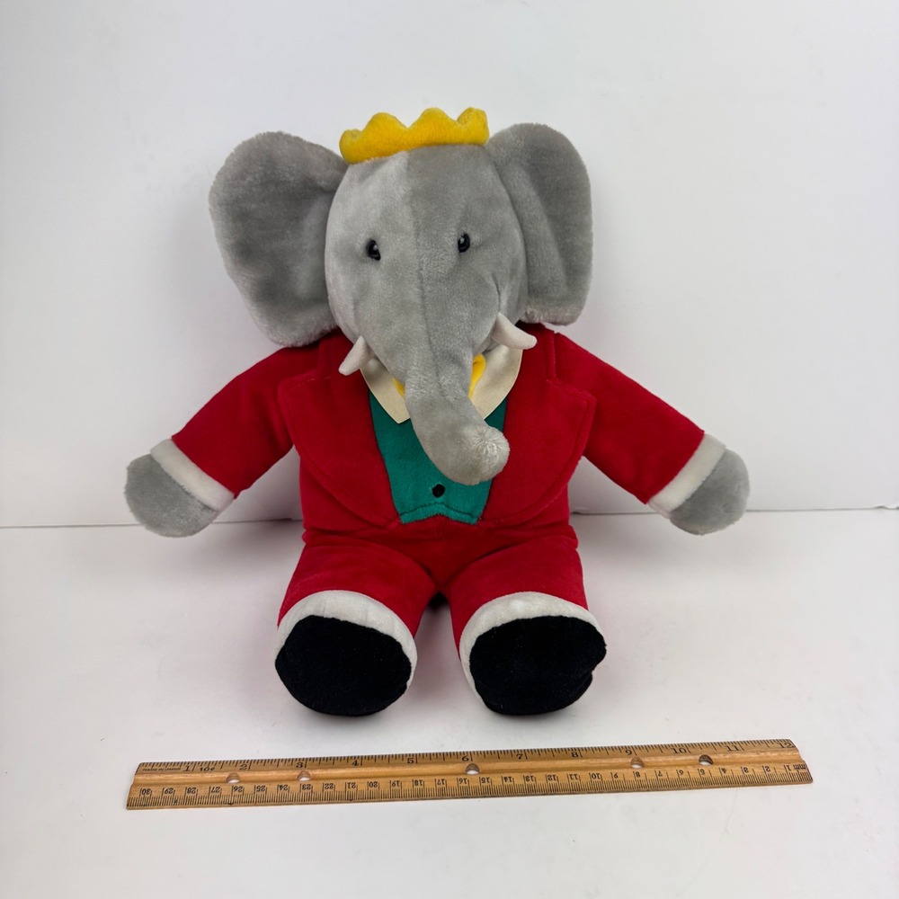Vtg 1988 King Babar elephant Gund brand plush stuffed animal classic character